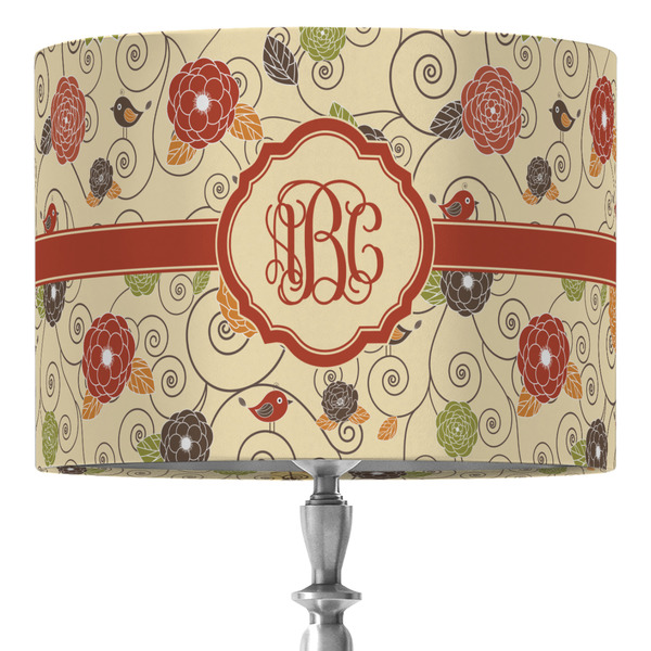 Custom Fall Flowers 16" Drum Lamp Shade - Fabric (Personalized)