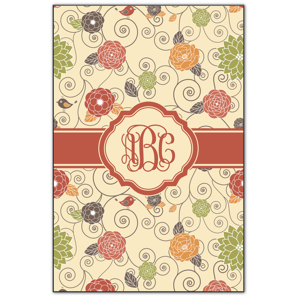 Custom Fall Flowers Wood Print - 20x30 (Personalized)