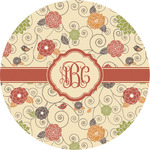 Fall Flowers Multipurpose Round Labels - Custom Sized (Personalized)