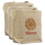 Fall Flowers Reusable Cotton Grocery Bags - Set of 3 (Personalized)