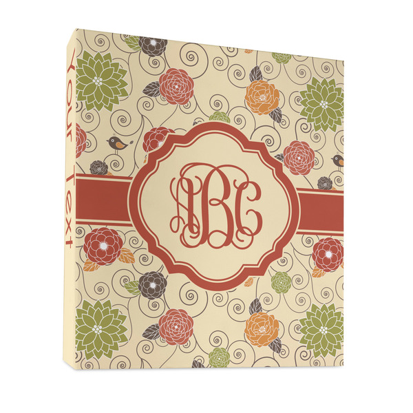 Custom Fall Flowers 3 Ring Binder - Full Wrap - 1" (Personalized)