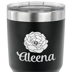 Fall Flowers 30 oz Stainless Steel Tumbler - Black - Double Sided (Personalized)