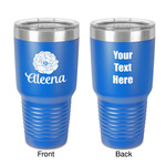 Fall Flowers 30 oz Stainless Steel Tumbler - Royal Blue - Double-Sided (Personalized)