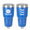 Fall Flowers 30 oz Stainless Steel Ringneck Tumbler - Blue - Double Sided - Front & Back