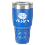 Fall Flowers 30 oz Stainless Steel Tumbler - Royal Blue - Single-Sided (Personalized)