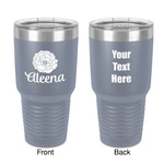 Fall Flowers 30 oz Stainless Steel Tumbler - Grey - Double-Sided (Personalized)