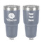 Fall Flowers 30 oz Stainless Steel Ringneck Tumbler - Grey - Double Sided - Front & Back