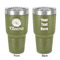 Fall Flowers 30 oz Stainless Steel Ringneck Tumbler - Olive - Double Sided - Front & Back