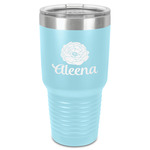 Fall Flowers 30 oz Stainless Steel Tumbler - Teal - Single-Sided (Personalized)