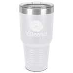 Fall Flowers 30 oz Stainless Steel Tumbler - White - Single-Sided (Personalized)