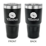 Fall Flowers 30 oz Stainless Steel Tumbler - Black - Double Sided (Personalized)