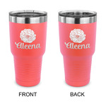 Fall Flowers 30 oz Stainless Steel Tumbler - Coral - Double Sided (Personalized)