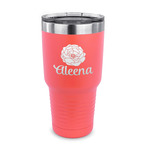 Fall Flowers 30 oz Stainless Steel Tumbler - Coral - Single Sided (Personalized)