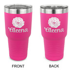 Fall Flowers 30 oz Stainless Steel Tumbler - Pink - Double Sided (Personalized)