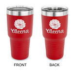 Fall Flowers 30 oz Stainless Steel Tumbler - Red - Double Sided (Personalized)