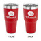 Fall Flowers 30 oz Stainless Steel Ringneck Tumblers - Red - Double Sided - APPROVAL