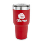 Fall Flowers 30 oz Stainless Steel Tumbler - Red - Single Sided (Personalized)