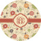 Fall Flowers 4" Multipurpose Round Labels - Single Sticker