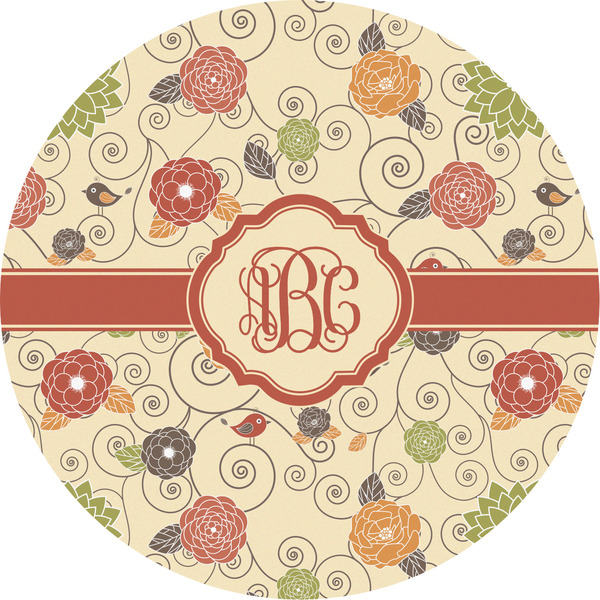 Custom Fall Flowers Multipurpose Round Labels - 5" (Personalized)