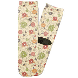 Fall Flowers Adult Crew Socks