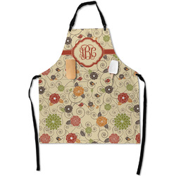 Fall Flowers Apron With Pockets w/ Monogram