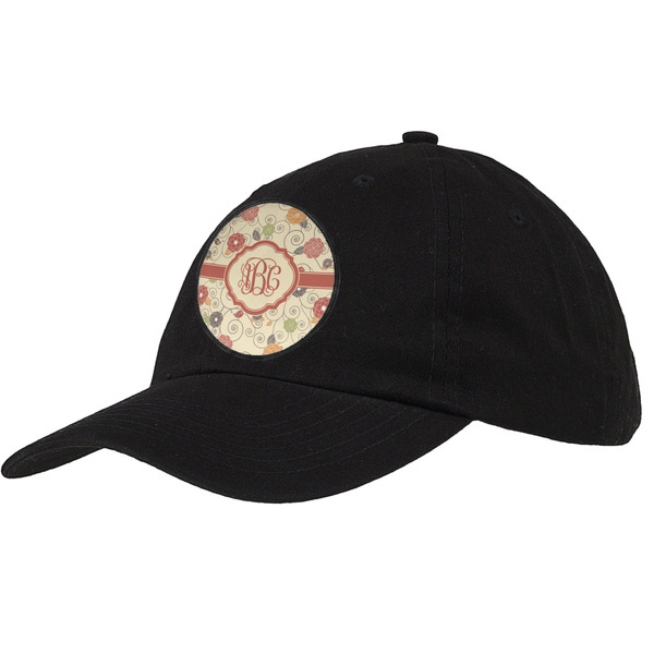 Custom Fall Flowers Baseball Cap - Black (Personalized)