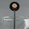 Fall Flowers Black Plastic 5.5" Stir Stick - Round - Main