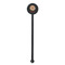 Fall Flowers Black Plastic 5.5" Stir Stick - Round - Single Stick