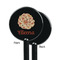 Fall Flowers Black Plastic 5.5" Stir Stick - Single Sided - Round - Front & Back