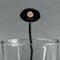 Fall Flowers Black Plastic 7" Stir Stick - Oval - Main