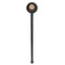 Fall Flowers Black Plastic 7" Stir Stick - Round - Single Stick