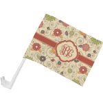 Fall Flowers Car Flag - Small w/ Monogram