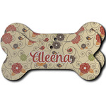 Fall Flowers Ceramic Dog Ornament - Front & Back w/ Monogram