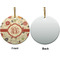 Fall Flowers Ceramic Flat Ornament - Circle Front & Back (APPROVAL)