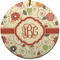 Fall Flowers Ceramic Flat Ornament - Circle (Front)