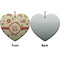 Fall Flowers Ceramic Flat Ornament - Heart Front & Back (APPROVAL)