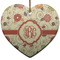 Fall Flowers Ceramic Flat Ornament - Heart (Front)