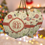 Fall Flowers Ceramic Ornament w/ Monogram