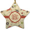 Fall Flowers Ceramic Flat Ornament - Star (Front)