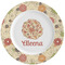 Fall Flowers Ceramic Plate w/Rim