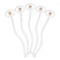 Fall Flowers Clear Plastic 7" Stir Stick - Oval - Fan