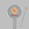 Fall Flowers Clear Plastic 7" Stir Stick - Round - Closeup