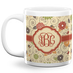 Fall Flowers 20 Oz Coffee Mug - White (Personalized)