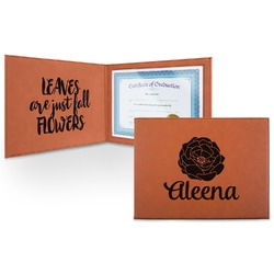 Fall Flowers Leatherette Certificate Holder (Personalized)