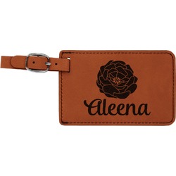 Fall Flowers Leatherette Luggage Tag (Personalized)