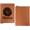 Fall Flowers Cognac Leatherette Portfolios with Notepad - Large - Single Sided - Apvl