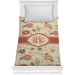 Fall Flowers Comforter - Twin XL (Personalized)