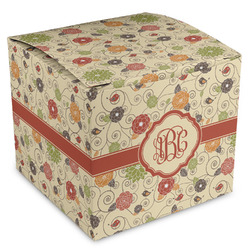 Fall Flowers Cube Favor Gift Boxes (Personalized)