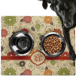 Fall Flowers Dog Food Mat - Large w/ Monogram