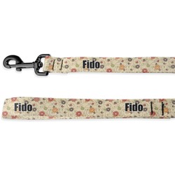 Fall Flowers Deluxe Dog Leash - 4 ft (Personalized)